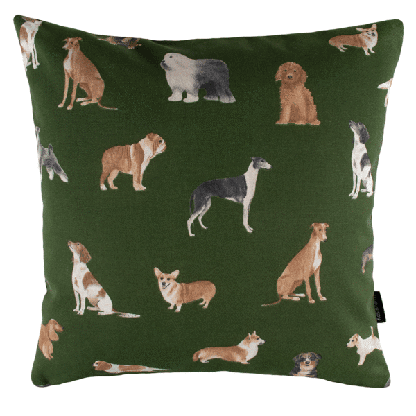 Koristetyyny Koirarodut 45x45cm - vihreä