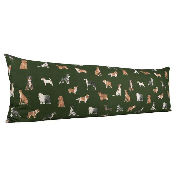 Vartalotyynynpäällinen Koirarodut 45x145cm - vihreä