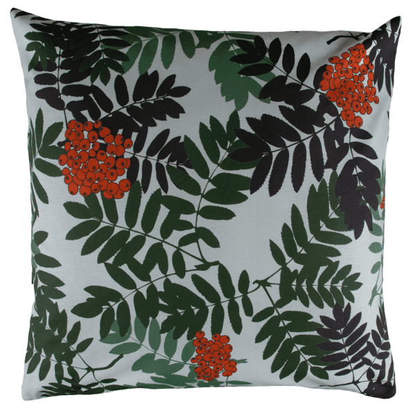 Koristetyyny Pihlajanmarja 60x60cm - vihreä