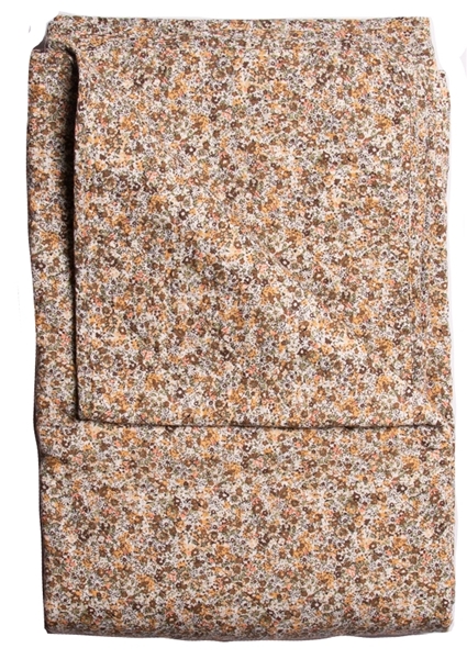 Tikattu torkkupeitto 140x180cm Pikkukukat - ruskea